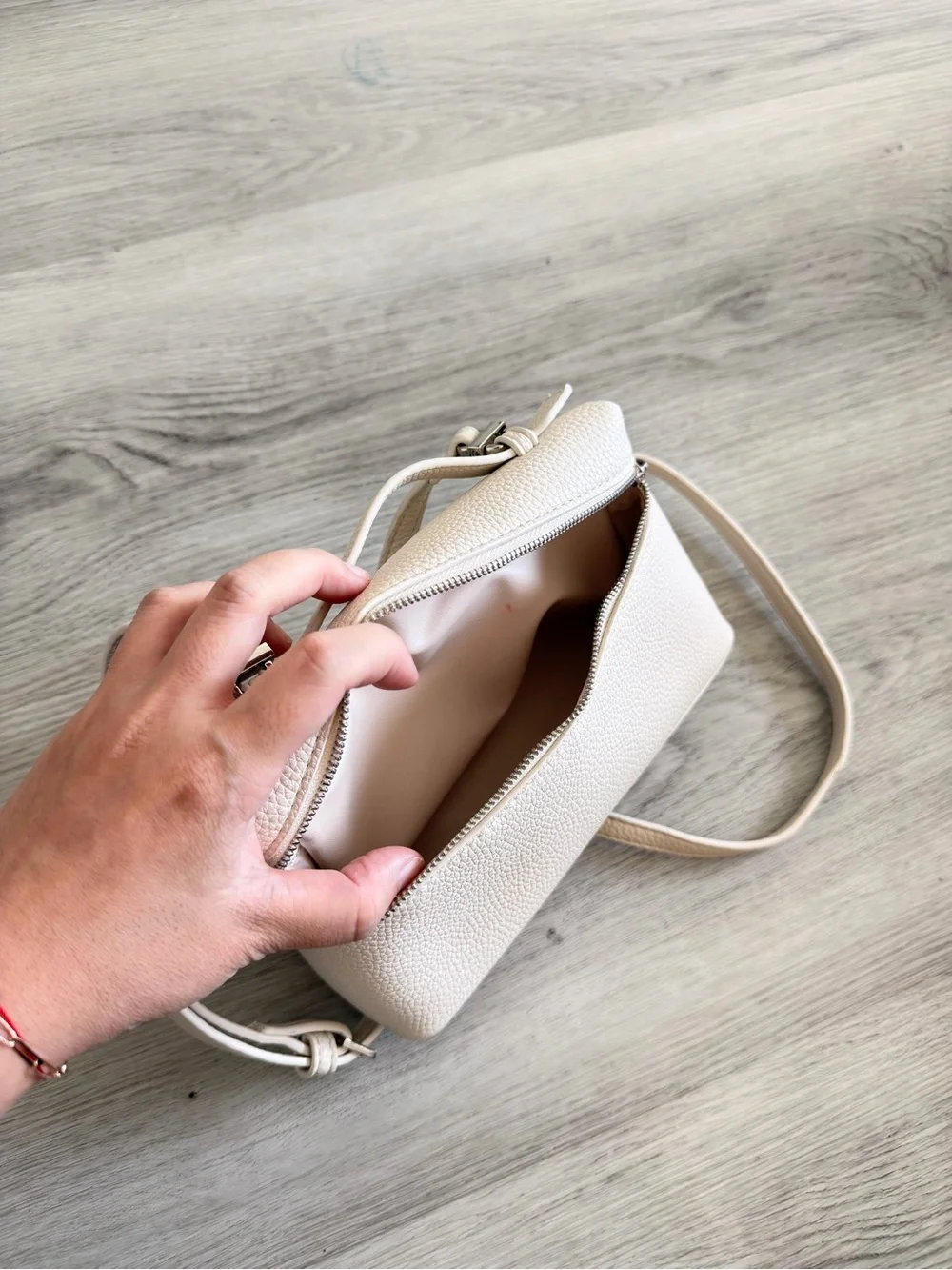 Cream White Mini Crossbody Bag – Adjustable Strap